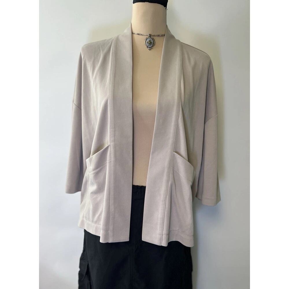 J.Jill Womens Soft Sisal‎ Sand Washed Open Kimono Medium P Minimalist Lagenlook